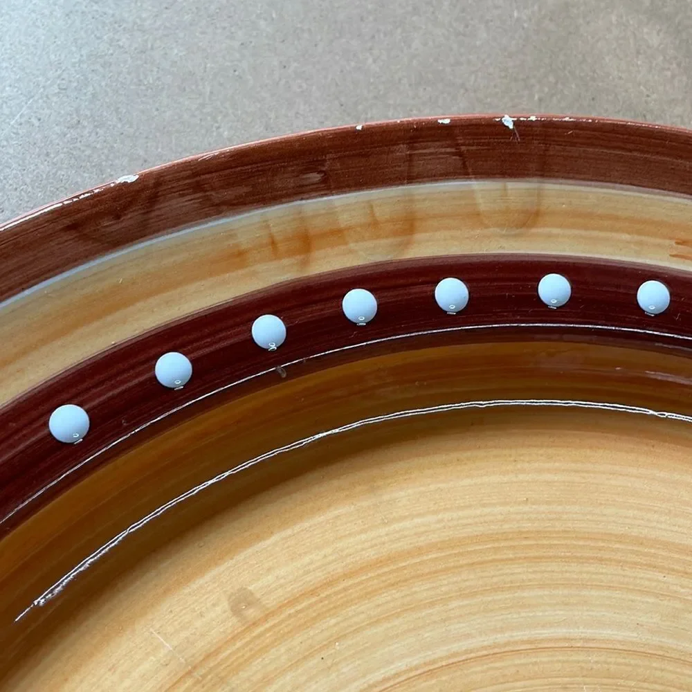 Pier One Hand Painted Large Circular Serving Dish (Made in Italy)